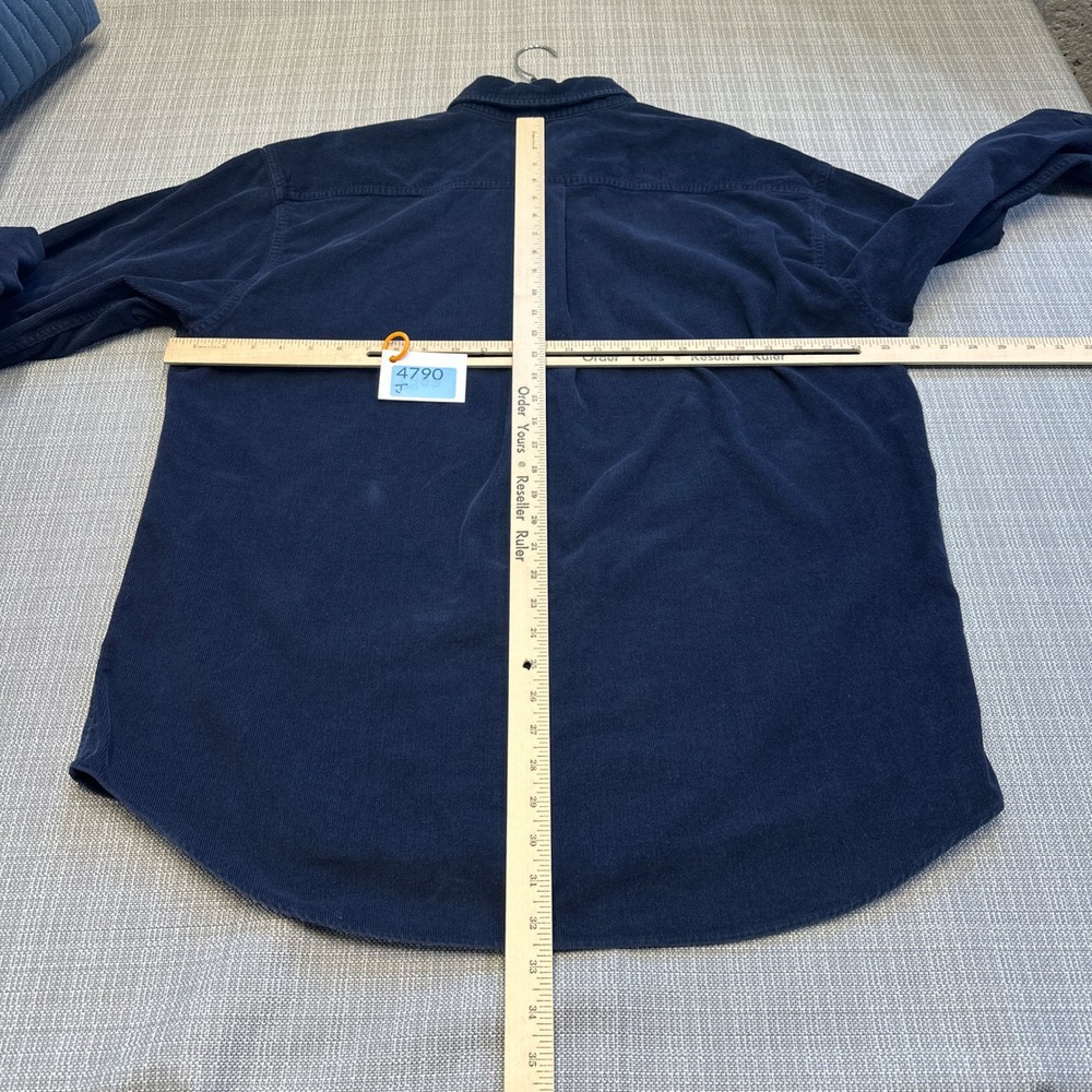 J.Crew Oarsman Corduroy Button Down Shirt Mens XL Navy Blue Long Sleeve Layering - Picture 5 of 8